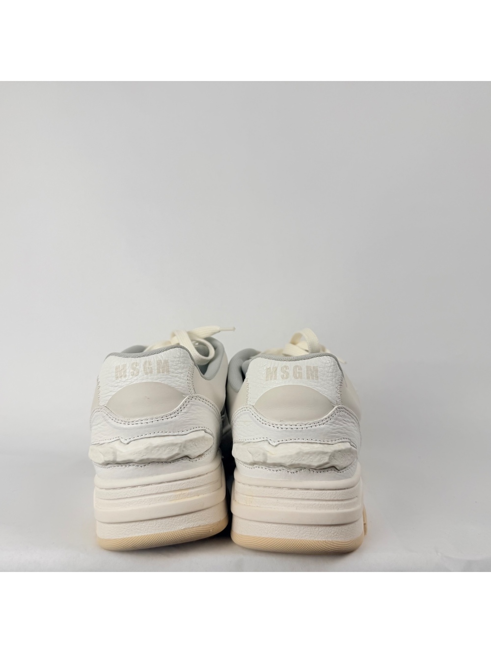 🍨 MSGM Panelled Low Top Sneakers White Grey Men's EU 42 US 9 With Box Dust Bag - Picture 11 of 16